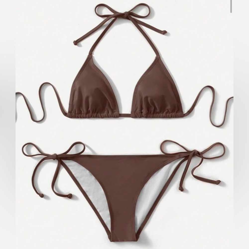 SHEIN Coffee Brown Bikini Set